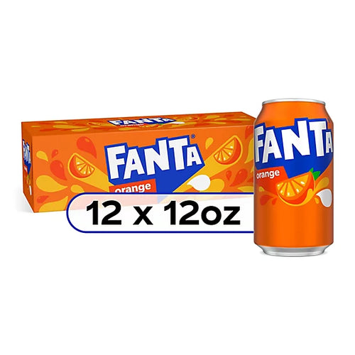 Fanta Soda Pop Orange Fruit Flavored - 12-12 Fl. Oz.