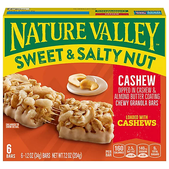 Nature Valley Granola Bars Sweet & Salty Nut Cashew - 6-1.2 Oz