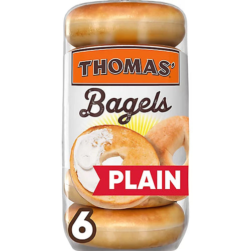 Thomas' Plain Bagels 6 Count - 20 Oz