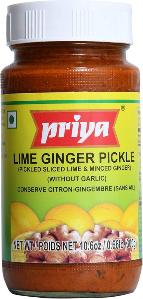Priya Lime Ginger Pickle Without Garlic - 300g