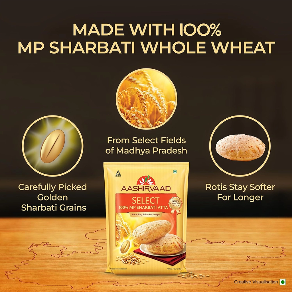 Aashirvaad Select Whole Wheat Sharbati Atta 