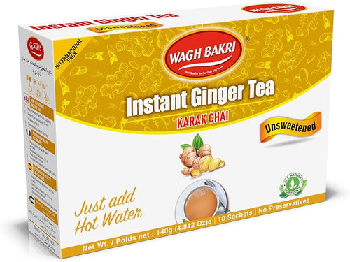 WAGH BAKRI | 3 in 1 Instant Ginger Tea | 10 Bags | 140g