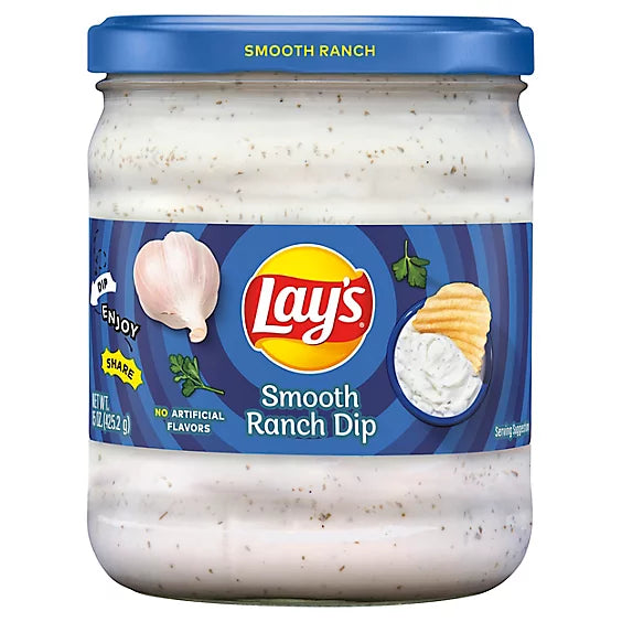 Lays Dip Smooth Ranch - 15 Oz