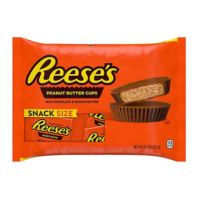 REESE'S Milk Chocolate Snack Size Peanut Butter Cups Candy Bag - 10.5 Oz