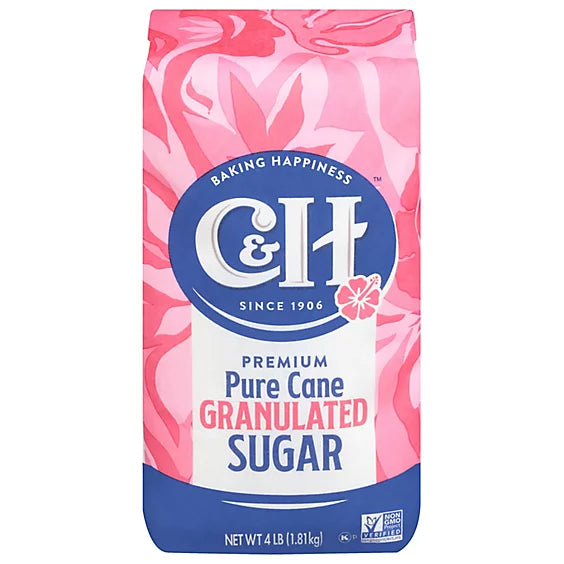 C&H Premium Pure Cane Granulated Sugar Bag - 4 Lb