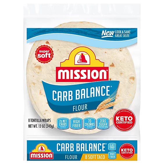 Mission Carb Balance Flour Tortillas Soft Taco Size - 8 Count | 12 oz