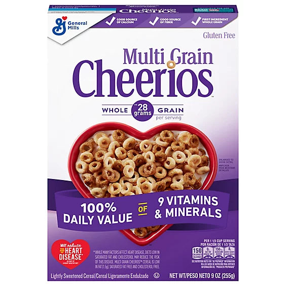 Cheerios Cereal Multi Grain Lightly Sweetened Gluten Free - 9 Oz