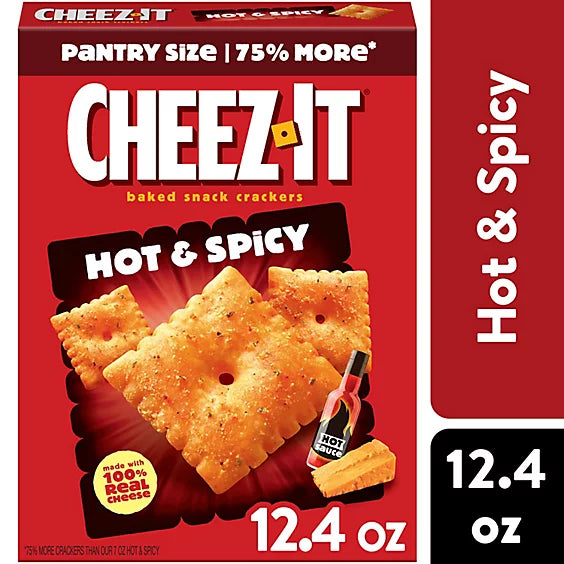 Cheez-It Cheese Crackers Hot and Spicy Baked Snack Crackers - 12.4 Oz
