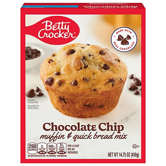Betty Crocker Muffin & Quick Bread Mix Chocolate Chip - 14.75 Oz