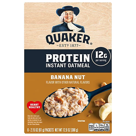 Quaker Select Starts Protein Oatmeal Instant Banana Nut - 6-2.15 Oz