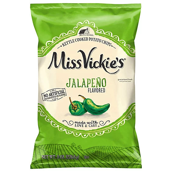 Miss Vickies Kettle Cooked Jalapeno Potato Chips - 8 Oz