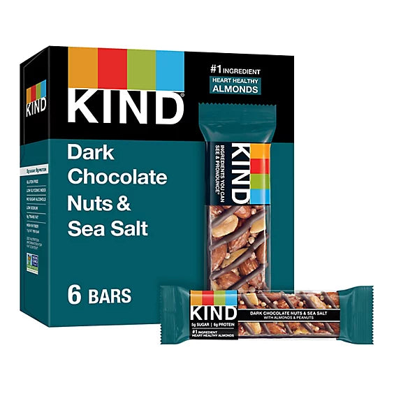 KIND Dark Chocolate Nuts & Sea Salt Gluten Free Snack Bars - 6-1.4 Oz