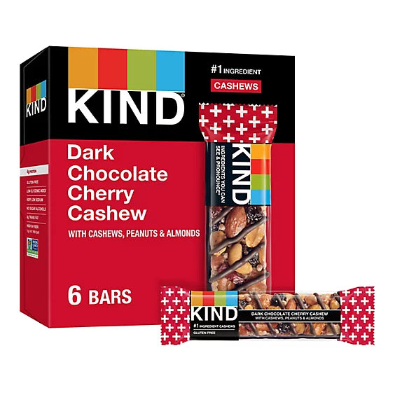 KIND Dark Chocolate Cherry Cashew Gluten Free Snack Bar - 6-1.4 Oz