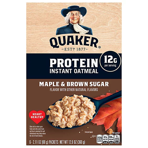 Quaker Protein Maple & Brown Sugar Oatmeal - 12.6 Oz