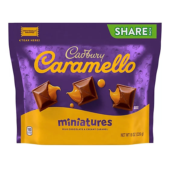 Cadbury Caramello Miniatures Milk Chocolate Caramel Candy Share Pack - 8 Oz