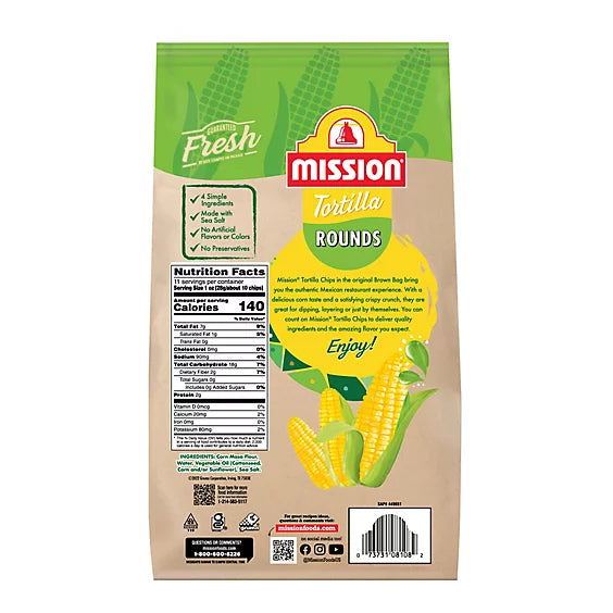 Mission Round Yellow Corn Tortilla Chips - 11 Oz