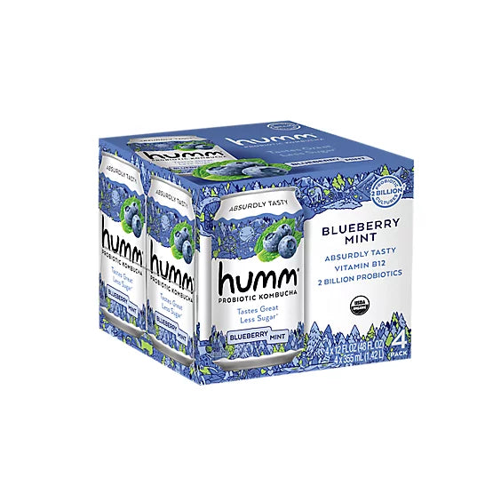 Humm Kombucha Blueberry Mint - 4-12 Fl. Oz.