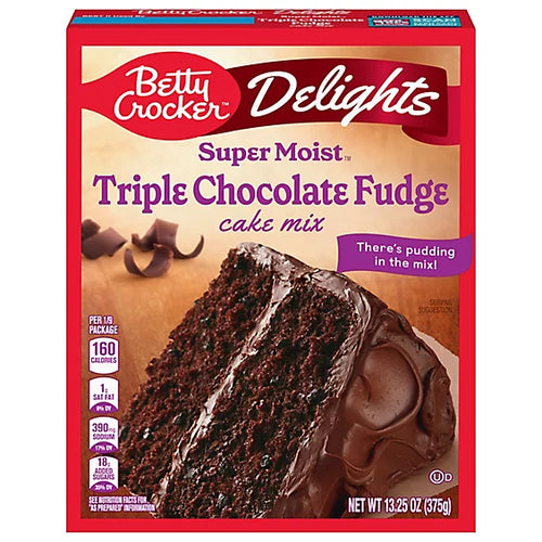 Betty Crocker Delights Super Moist Triple Chocolate Fudge Cake Mix - 13.25 Oz