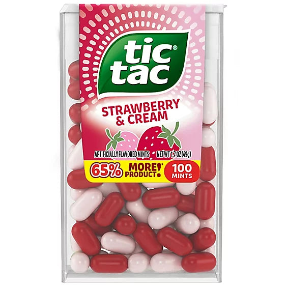 Tic Tac Strawberry & Cream Mints On-The-Go Refreshment - 1.7 Oz