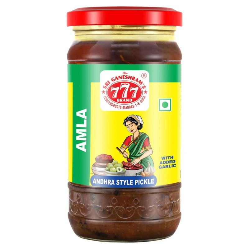 777 Amla With Garlic Pickle - 300g