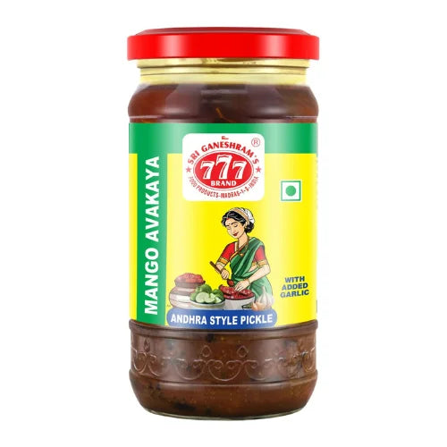 777 Mango Avakaya With Garlic Pickle - 300g