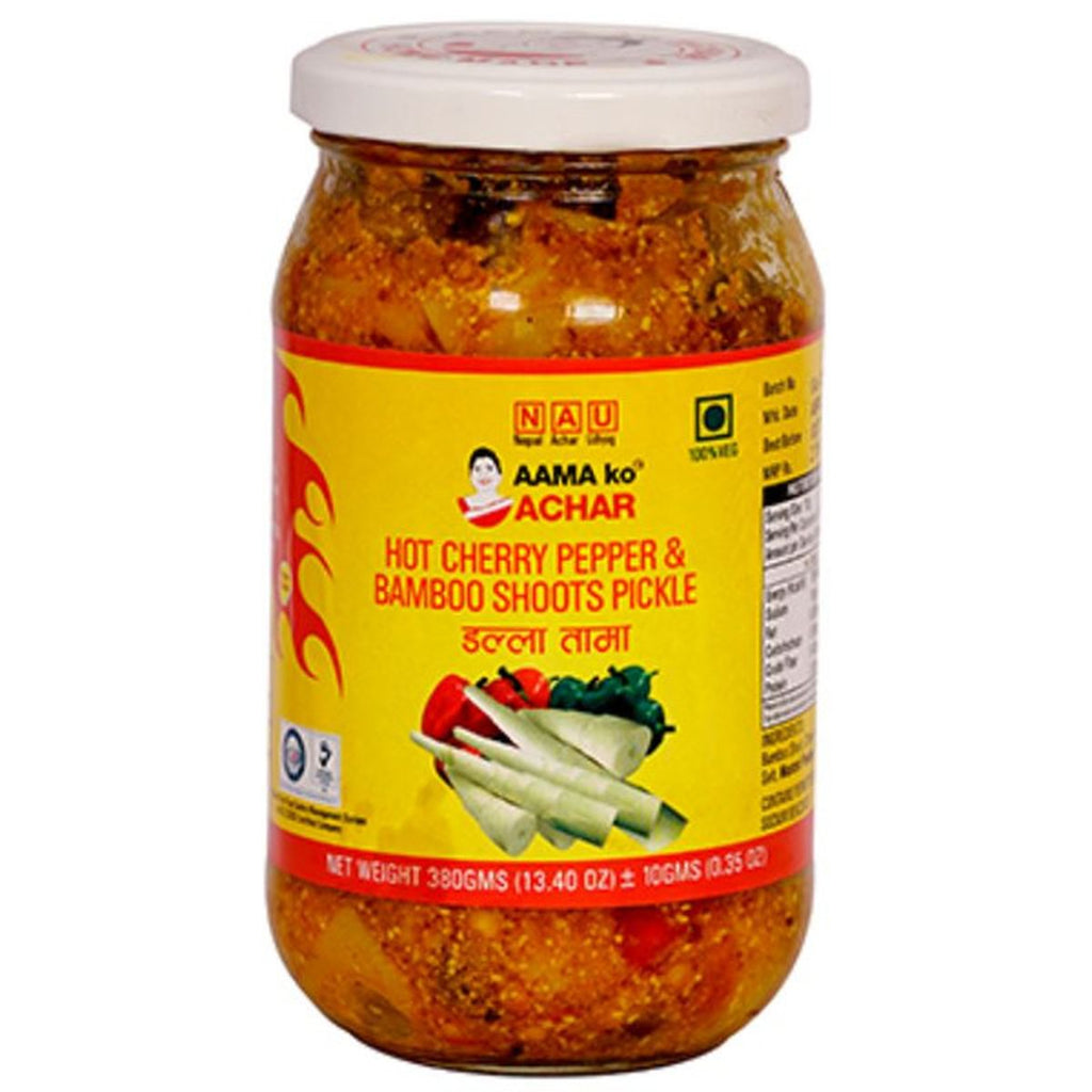 Aama Ko Achar Nepali Hot Cherry Pepper & Bamboo Shoots Pickle - 380g