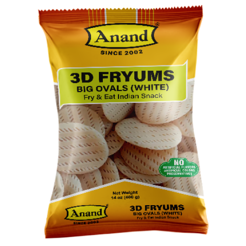Anand 3D Fryums -  Oval Big White 400g