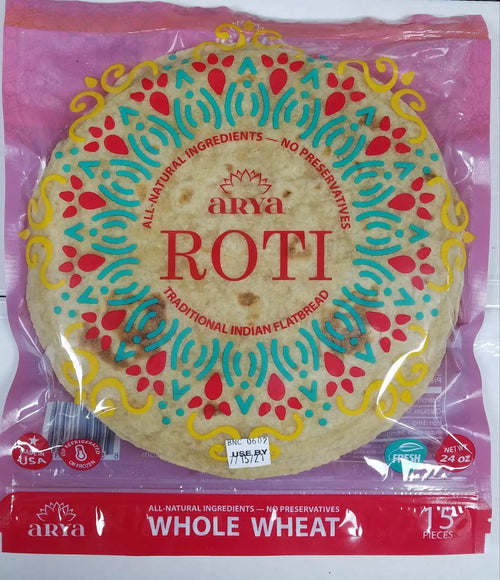 Arya Whole Wheat Roti - 24oz*15