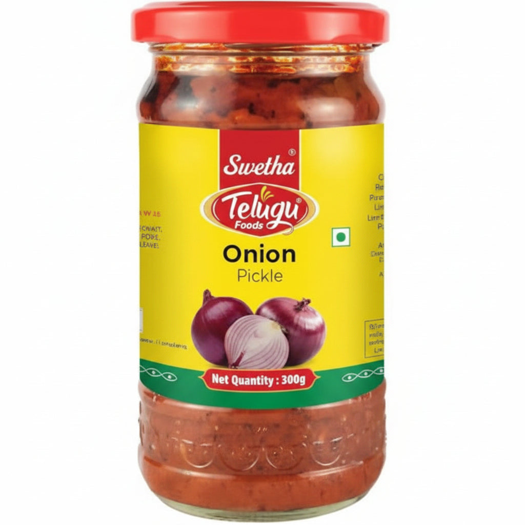 Telugu Foods Onion Pickle Without Garlic - 300g