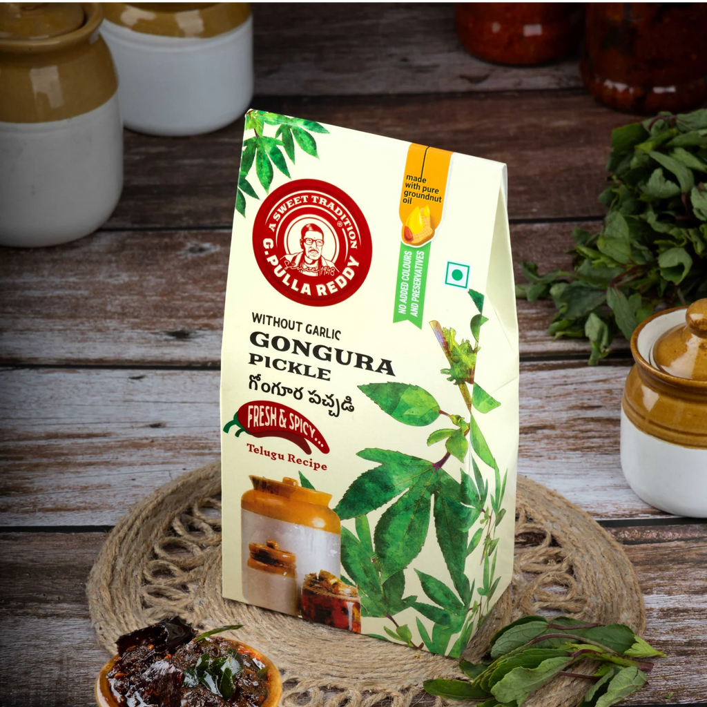 G Pulla Reddy Gongura Pickle Without Garlic - 300g