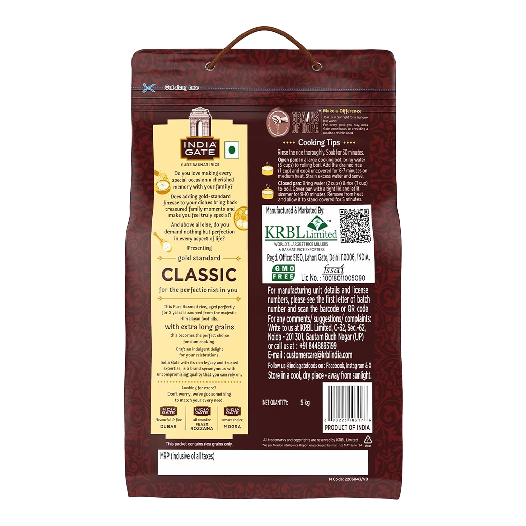 India Gate White Basmati Rice 10 lb
