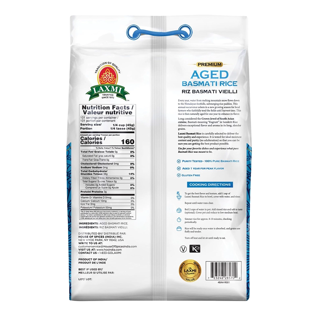 LAXMI AGED BASMATI RICE 10 lb