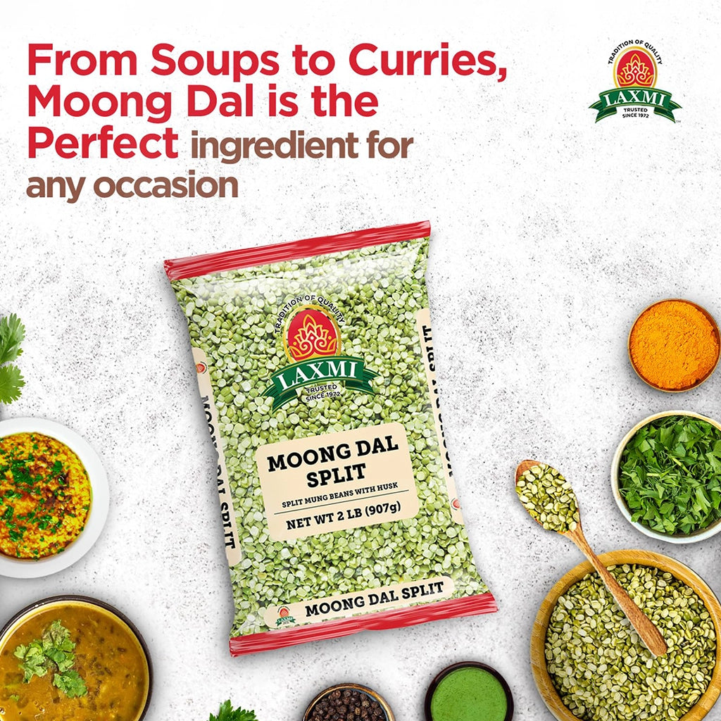 LAXMI MOONG DAL SPLIT (W/ SKIN) 2 lb