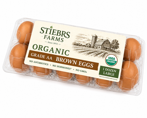 Stiebrs Farms Organic Grade AA Brown Eggs - 1dz