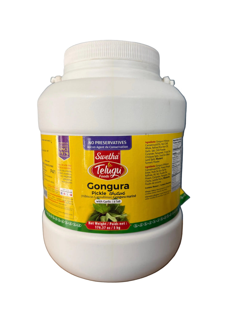 GONGURA PICKLE WITH GARLIC | 5 Kg | Swetha TF