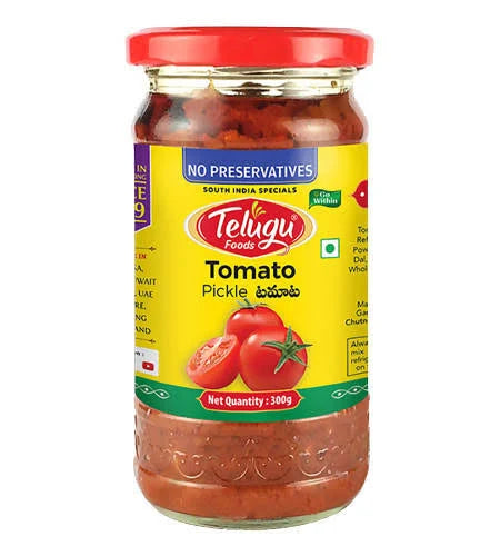 Telugu Foods Tomato Pickle No Garlic - 300g