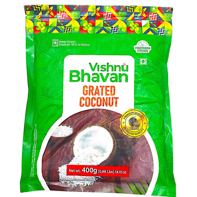 Vishnu Bhavan Grated Coconut IQF - 400g